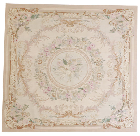 W 6 L 6.3 Abusson 100% Wool Handmade Square All Over Design - 23250