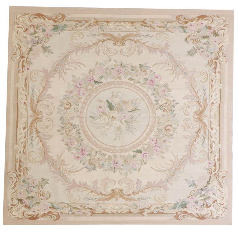 W 6 L 6.3 Abusson 100% Wool Handmade Square All Over Design - 23250