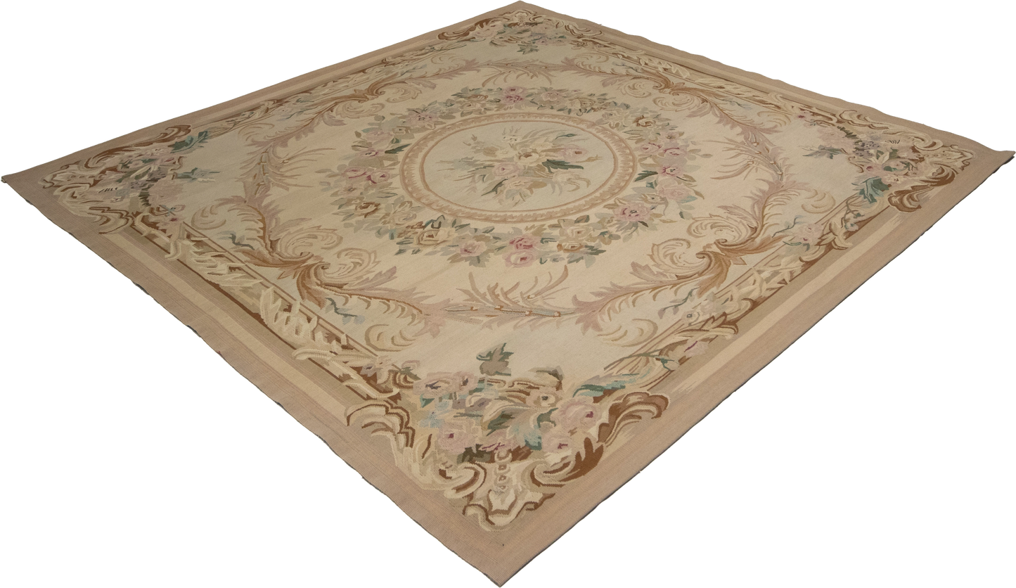 W 6 L 6.3 Abusson 100% Wool Hand-Woven Square All-Over Design - 23250