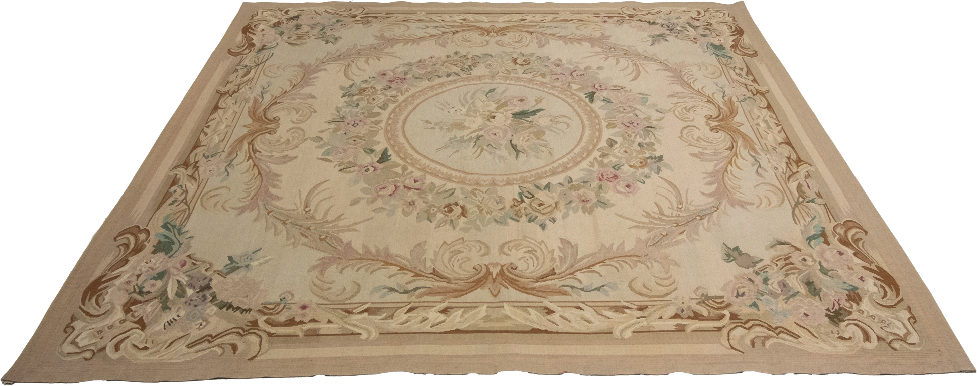 W 6 L 6.3 Abusson 100% Wool Hand-Woven Square All-Over Design - 23250