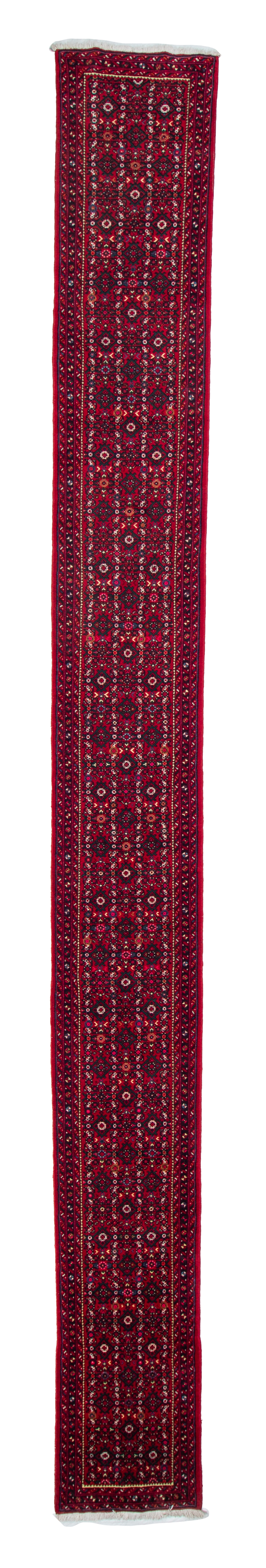 W 2.3 L 21.10 Sultan Abad Runner 100% Wool Hand-Woven Geometric Design - 23333