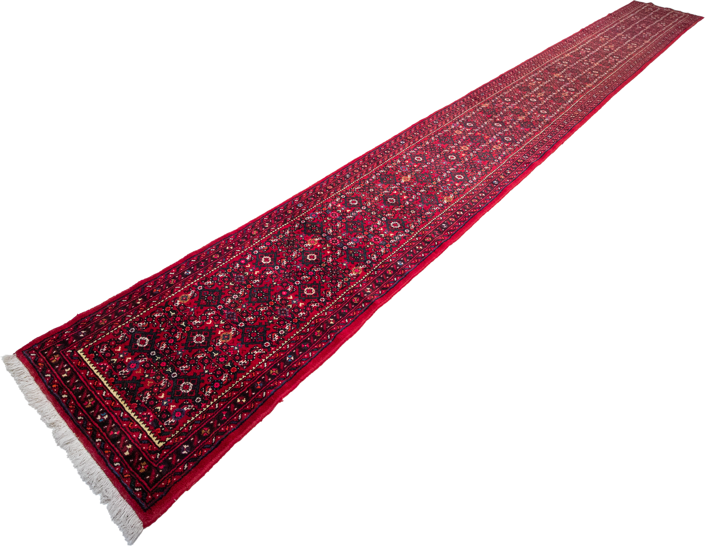 W 2.3 L 21.10 Sultan Abad Runner 100% Wool Hand-Woven Geometric Design - 23333