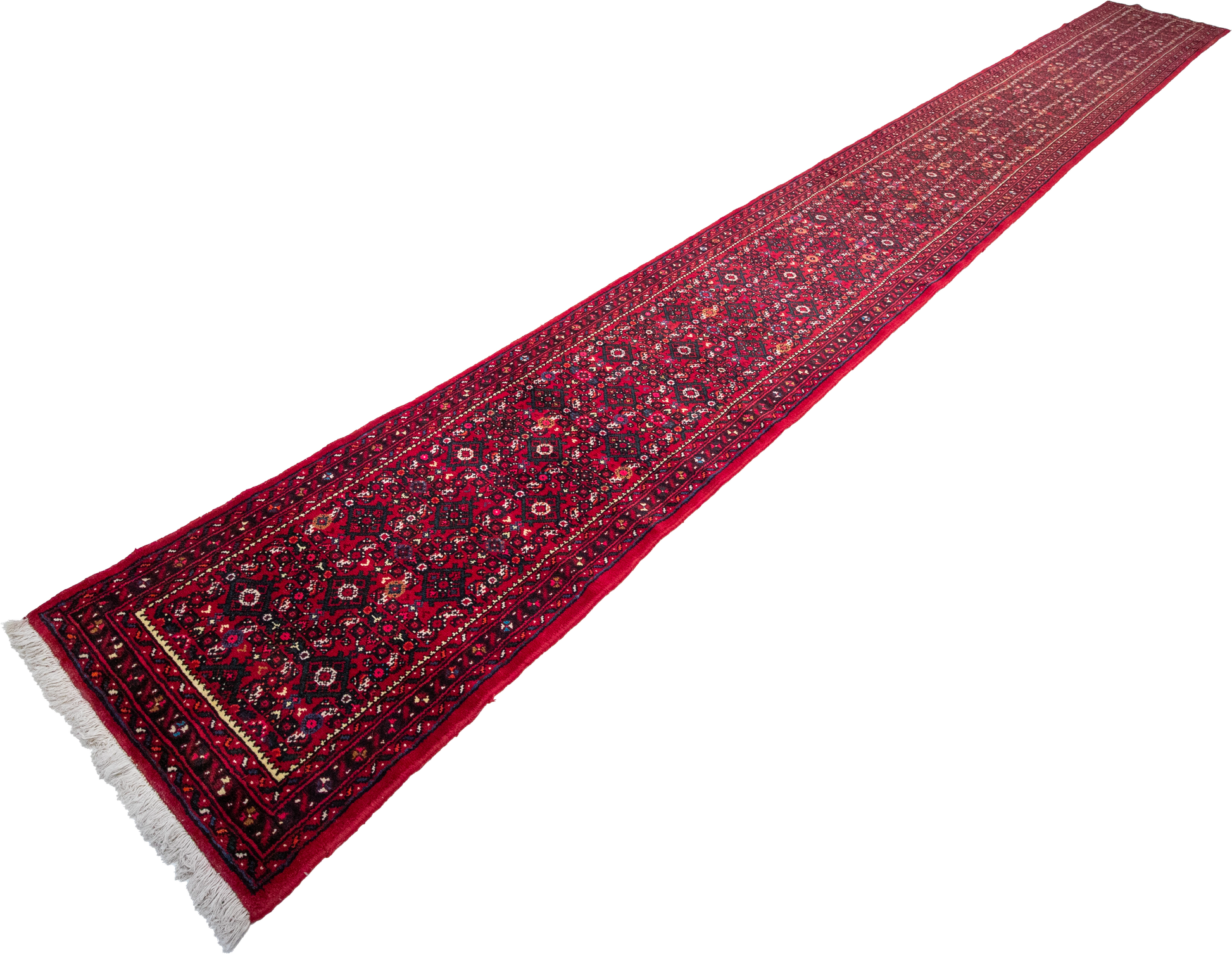 W 2.3 L 21.10 Sultan Abad Runner 100% Wool Hand-Woven Geometric Design - 23333