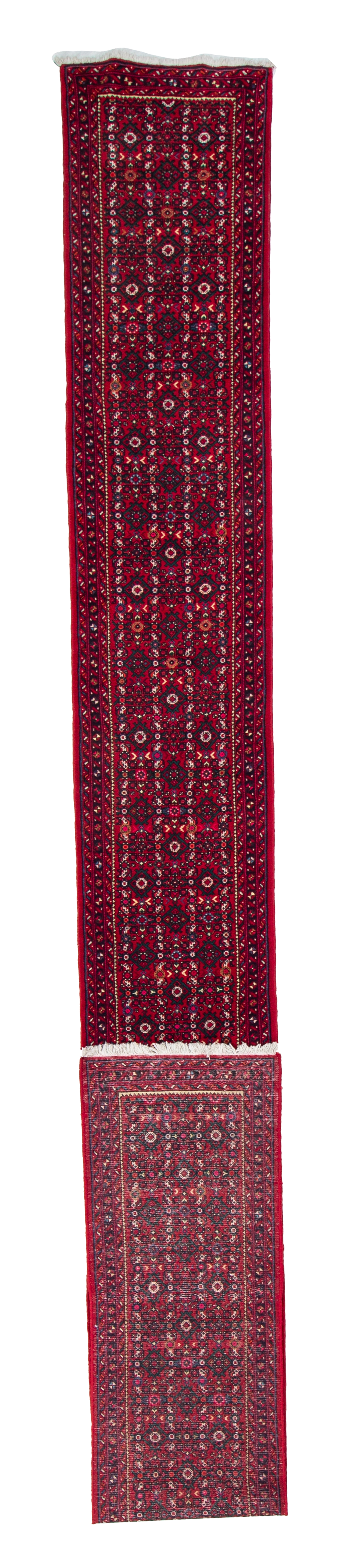 W 2.3 L 21.10 Sultan Abad Runner 100% Wool Hand-Woven Geometric Design - 23333