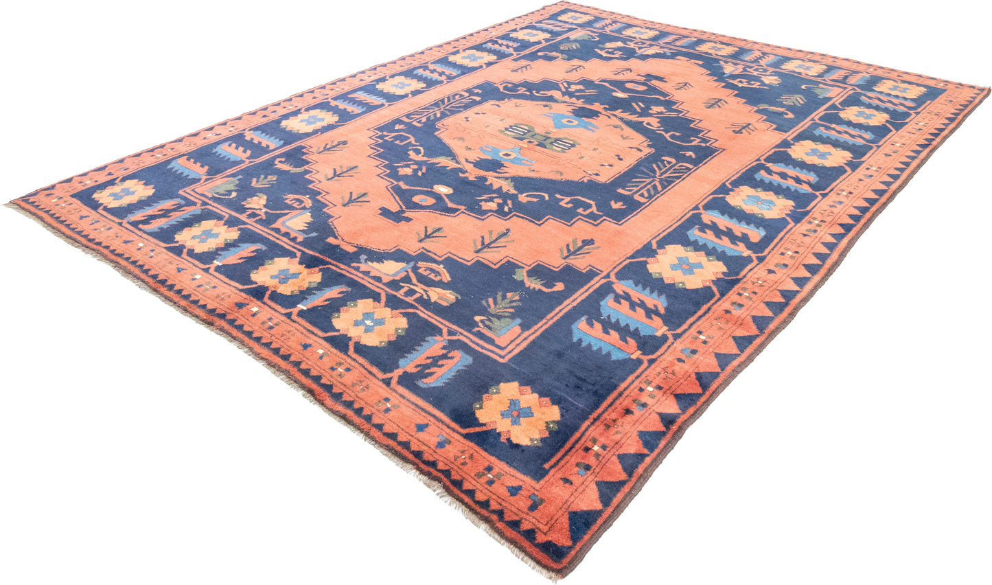 W 7.2 L 9 Kazak 100% Wool Hand-Woven All-Over Design - 23456
