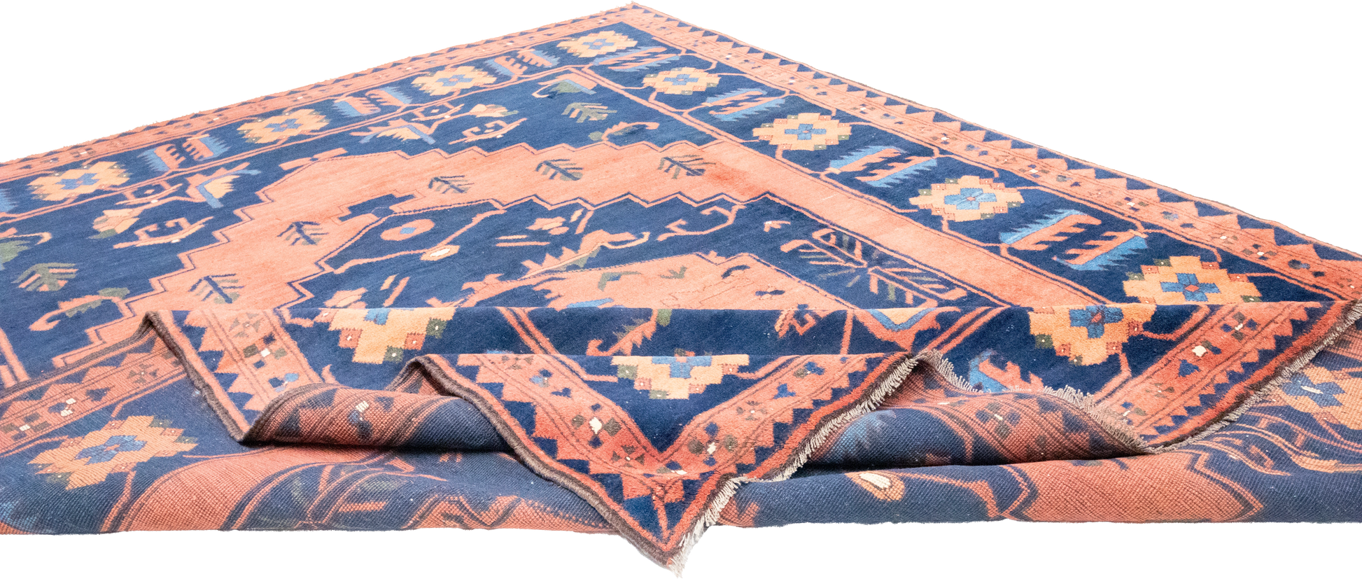 W 7.2 L 9 Kazak 100% Wool Hand-Woven All-Over Design - 23456