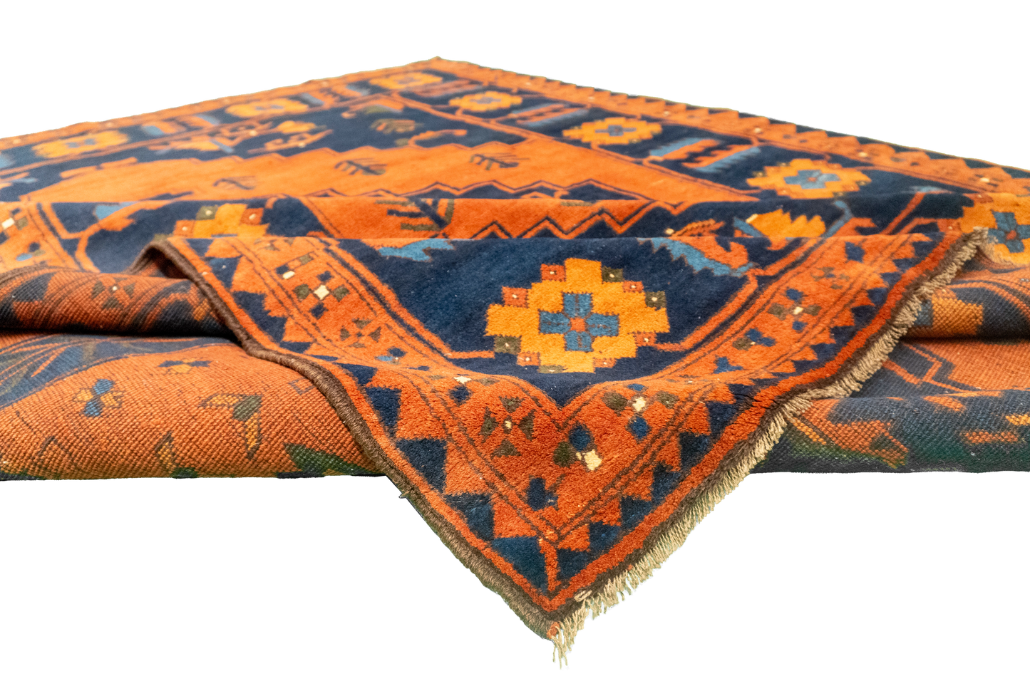 W 7.2 L 9 Kazak 100% Wool Hand-Woven All-Over Design - 23456