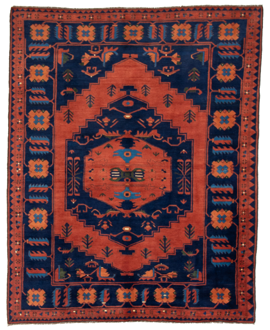 W 7.2 L 9 Kazak 100% Wool Hand-Woven All-Over Design - 23456