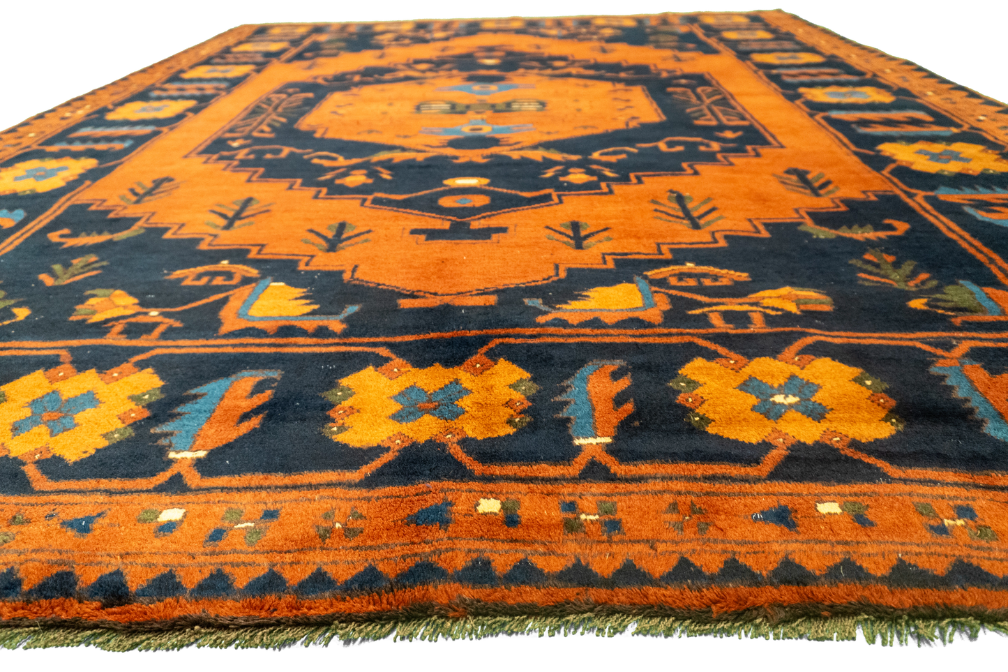 W 7.2 L 9 Kazak 100% Wool Hand-Woven All-Over Design - 23456