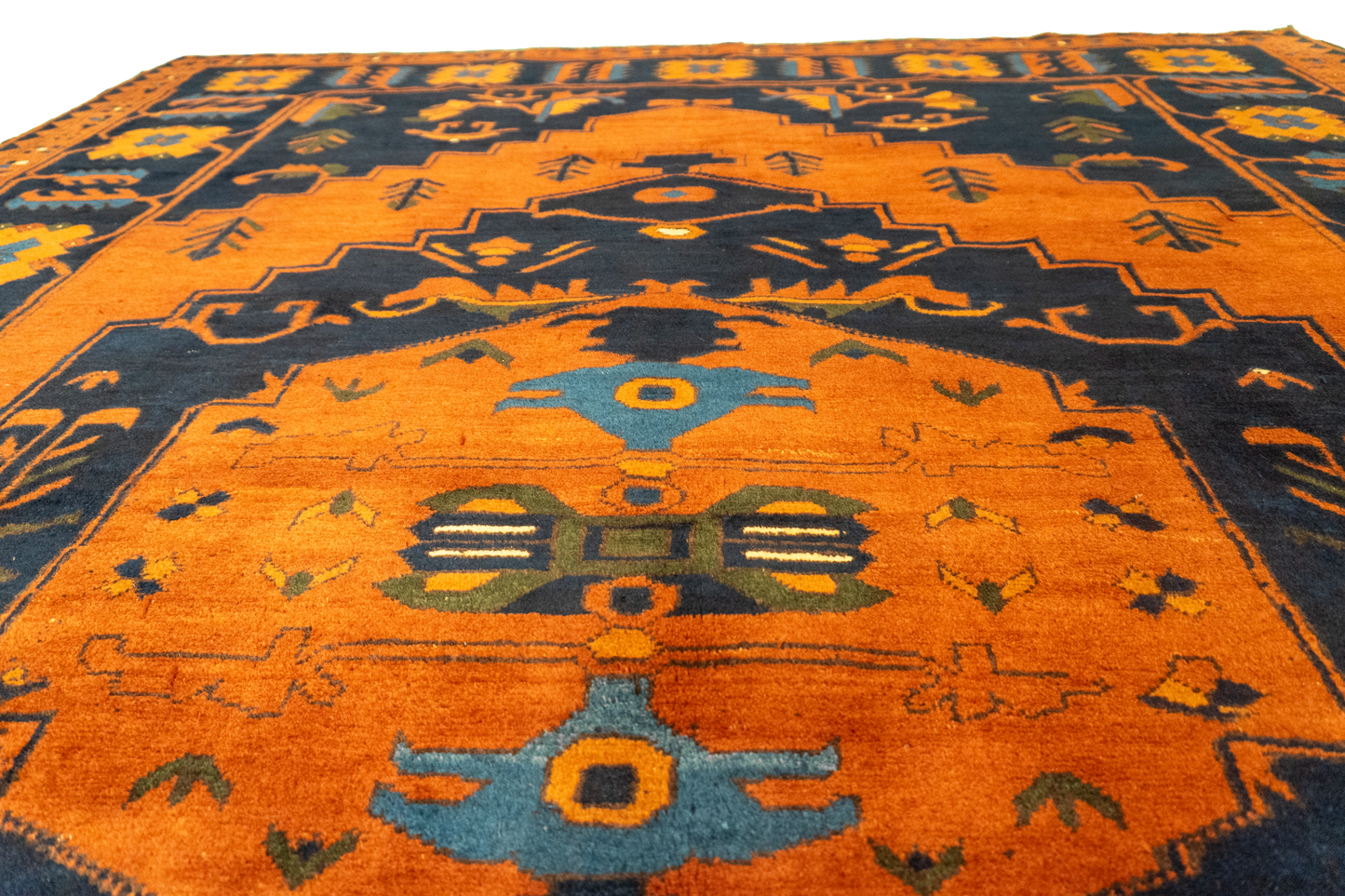 W 7.2 L 9 Kazak 100% Wool Hand-Woven All-Over Design - 23456