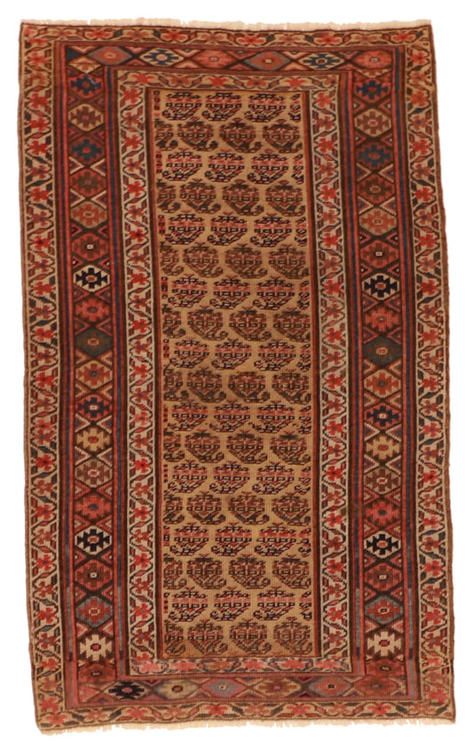 3.1 x 5 - Kurdish Wool Geometric Rectangle - Finest Hand-Knotted Quality Wool — 23509