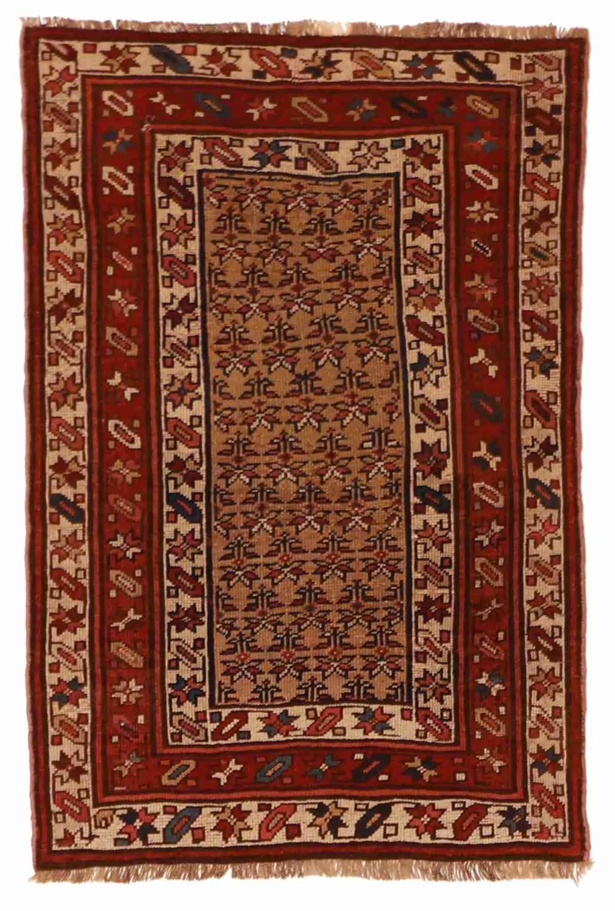 3 x 4.6 - Kurdish Fine/Wool Geometric Rectangle - Finest Hand-Knotted Quality Wool — 23621