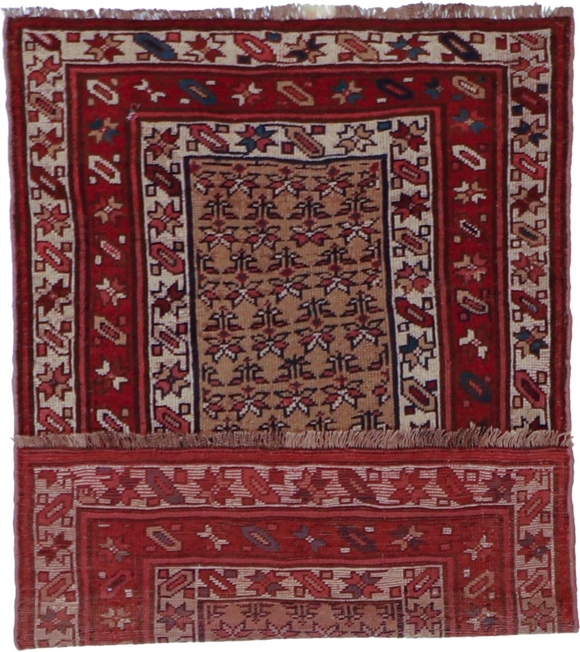W 3 L 4.6 Kurdish Antique 100% Wool Hand-Woven All-Over Design - 23621