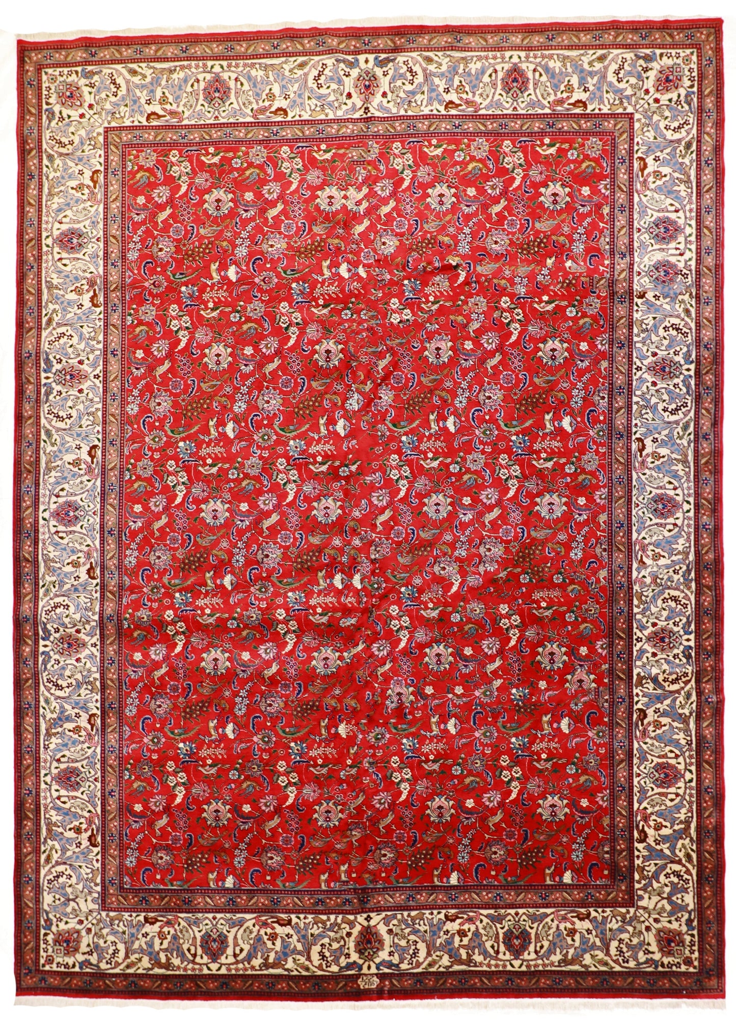 12 x 15 - Tabriz Fine All Over Rectangle - Hand Knotted Rug — 23674