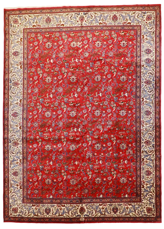 12 x 15 - Tabriz Fine All Over Rectangle - Hand Knotted Rug — 23674