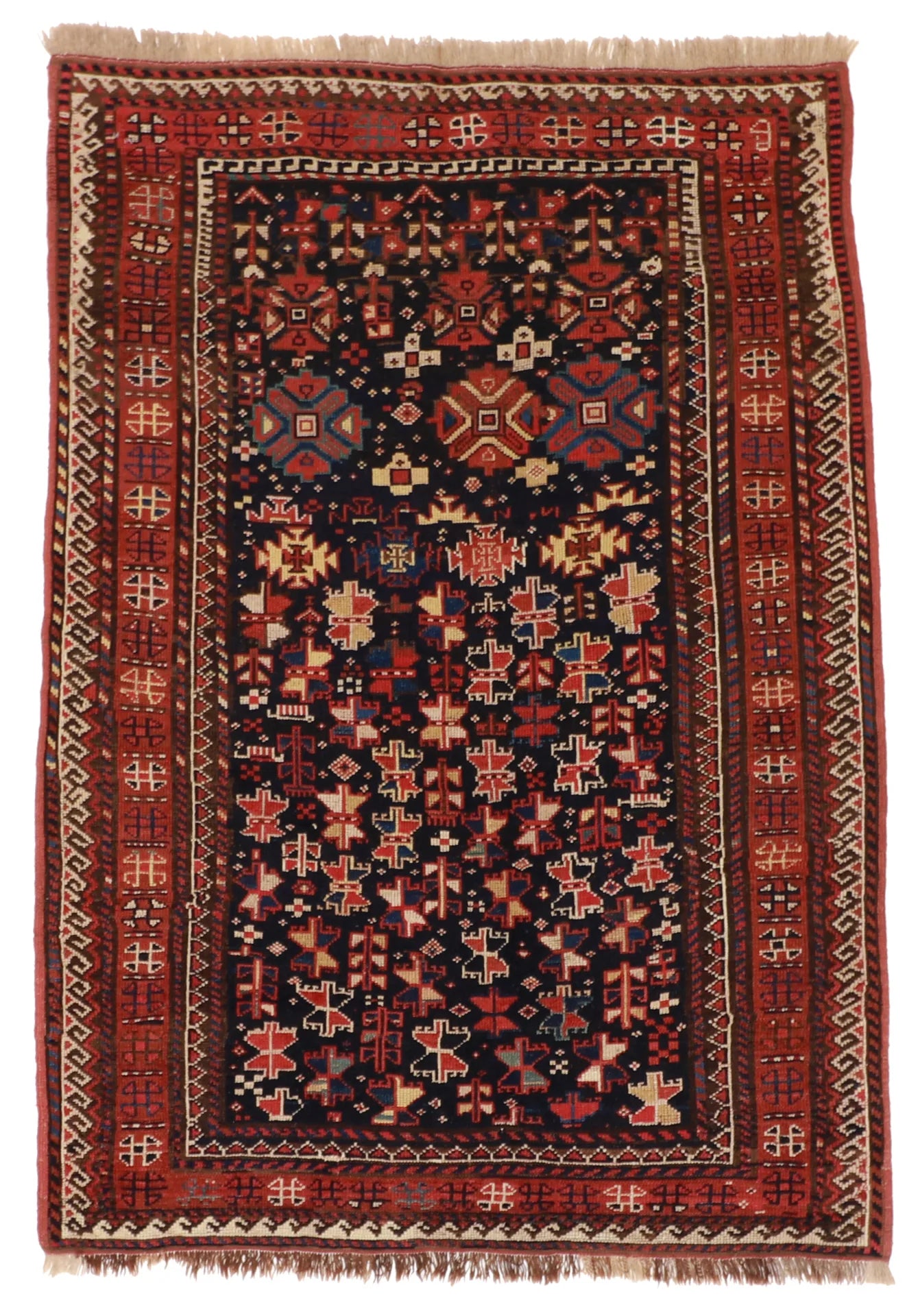 4.5 x 6.2 - Azerbaijan Wool Traditional Rectangle - Finest Hand-Knotted Quality Wool — 23726