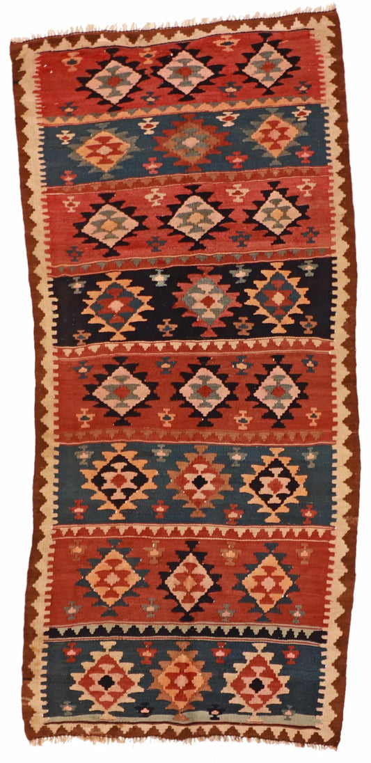 3.6 x 7.7 - Azerbaijan Wool All Over Rectangle - Finest Hand-Made Quality Wool — 23786