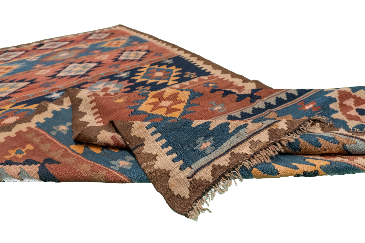 W 3.6 L 7.7 Azerbaijan Runner 100% Wool Hand-Woven All-Over Design - 23786