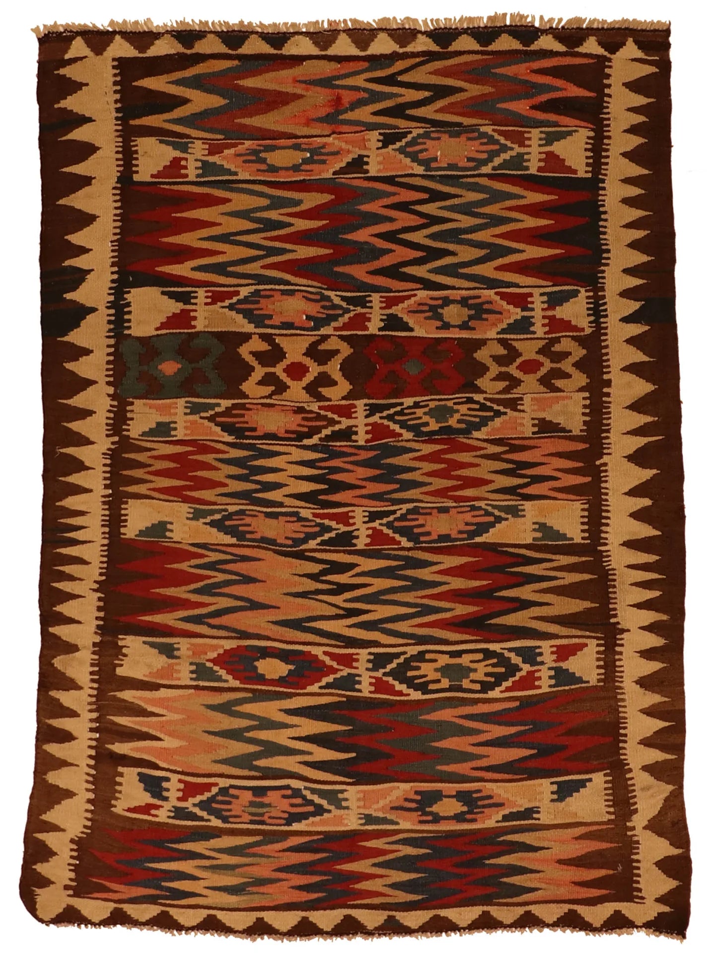 3.9 x 5.3 - Azerbaijan Fine/Wool All Over Rectangle - Finest Hand-Knotted Quality Wool — 23827
