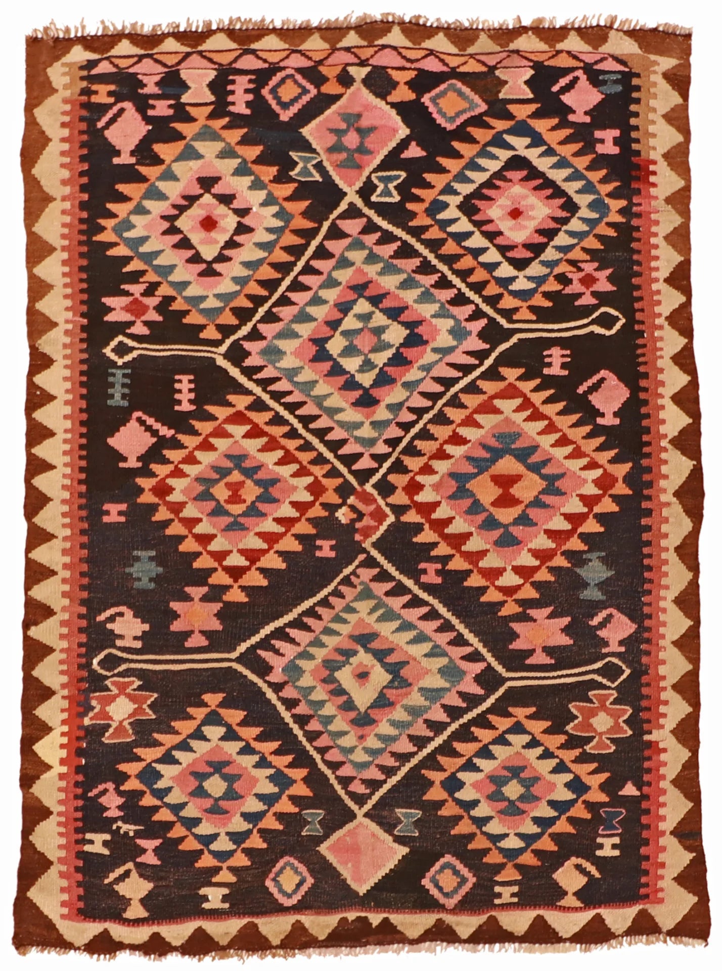 4.1 x 5.5 - Azerbaijan Wool All Over Rectangle - Finest Hand-Knotted Quality Wool — 23838