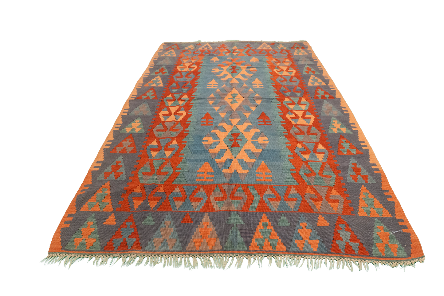 W 5 - L 8 - Kilim Wool All Over Rectangle - Finest Hand-Made Quality Wool - 23937