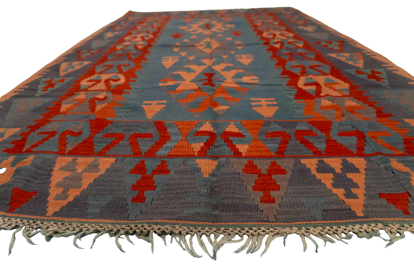 W 5 - L 8 - Kilim Wool All Over Rectangle - Finest Hand-Made Quality Wool - 23937