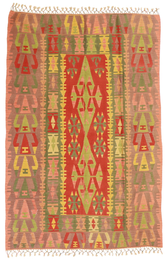 5.1 x 7.7 - Kilim Wool All Over Rectangle - Finest Hand-Made Quality Wool — 23949