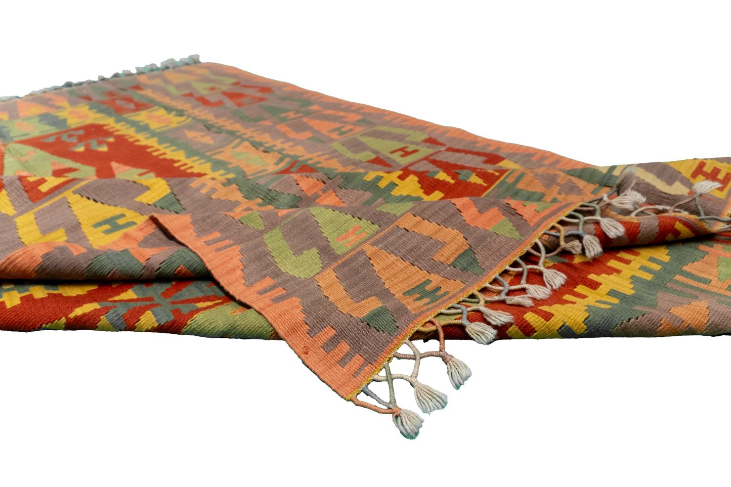 W 5.1 - L 7.7 - Kilim Wool All Over Rectangle - Finest Hand-Made Quality Wool - 23949