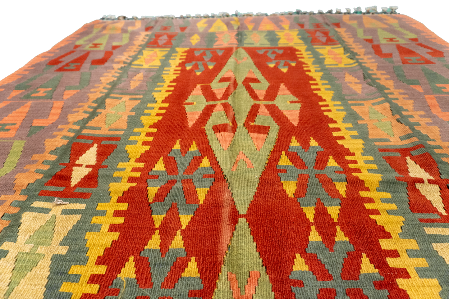 W 5.1 - L 7.7 - Kilim Wool All Over Rectangle - Finest Hand-Made Quality Wool - 23949