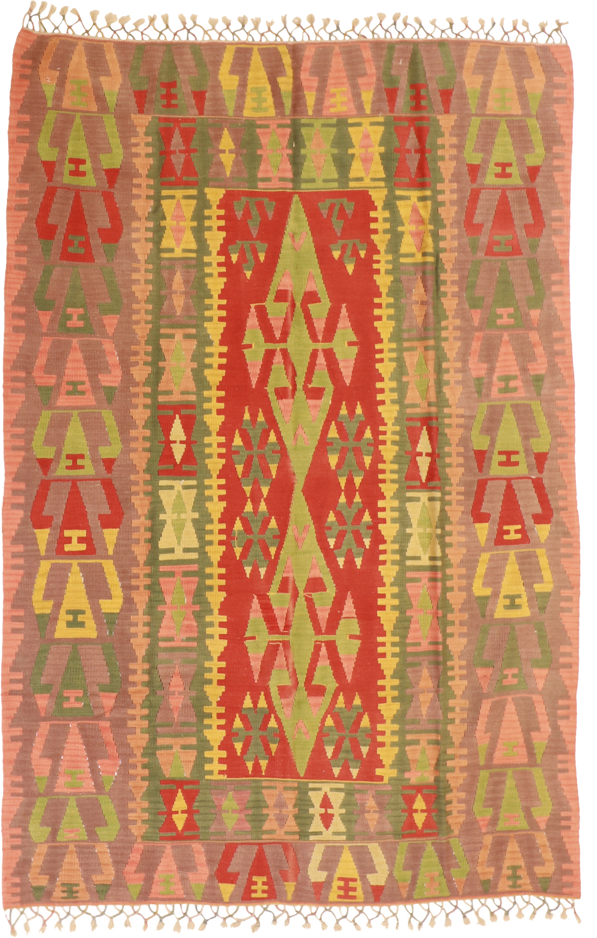 W 5.1 L 7.7 Kilim 100% Wool Hand-Woven All-Over Design - 23949