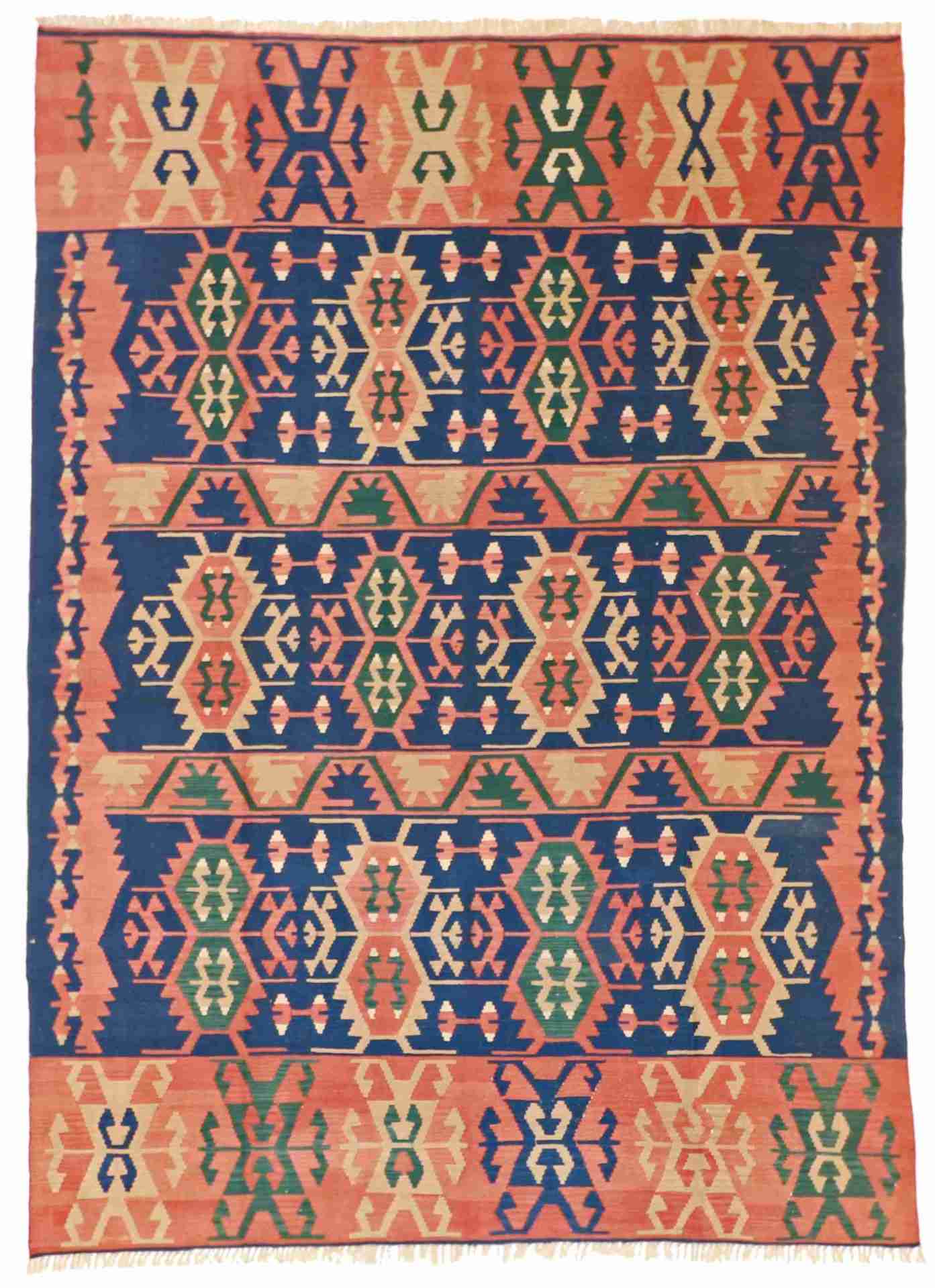 8.3 x 11.5 - Kilim Wool All Over Rectangle - Finest Hand-Knotted Quality Wool — 24360