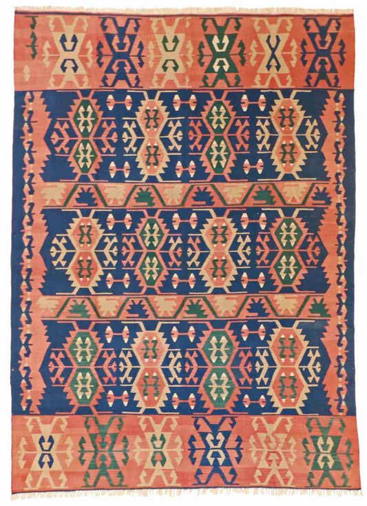 8.3 x 11.5 - Kilim Wool All Over Rectangle - Finest Hand-Knotted Quality Wool — 24360