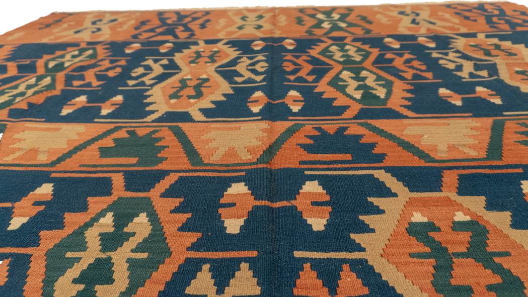 W 8.3 L 11.5 Kilim 100% Wool Hand-Woven All-Over Design - 24360