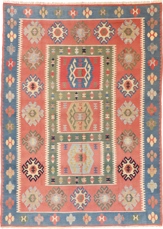 W 8.9 L 12 Kilim 100% Wool Hand-Woven All-Over Design - 24364