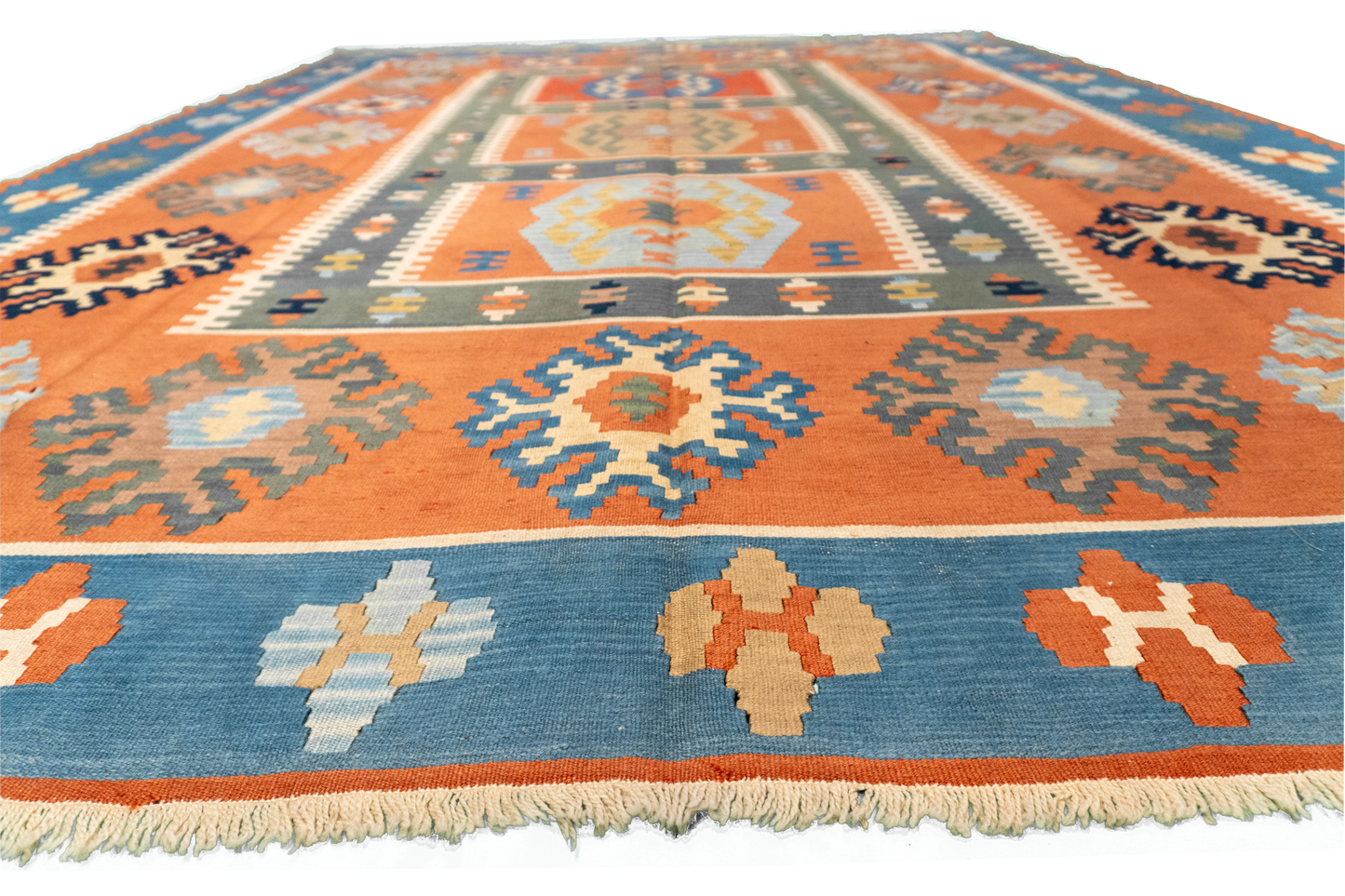 W 8.9 L 12 Kilim 100% Wool Hand-Woven All-Over Design - 24364