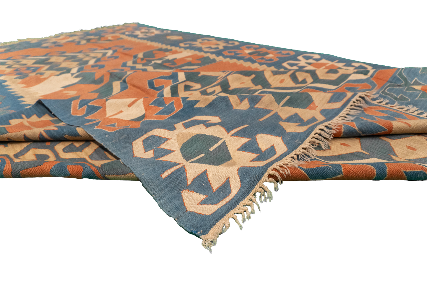 W 8.11 L 11.8 Kilim 100% Wool Hand-Woven All-Over Design - 24365