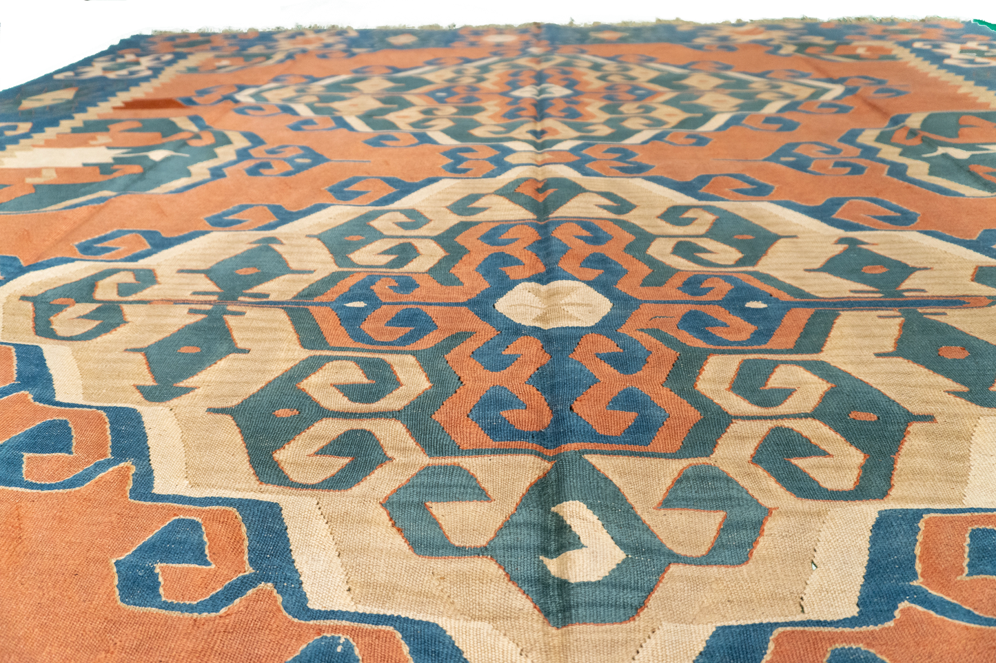 W 8.11 L 11.8 Kilim 100% Wool Hand-Woven All-Over Design - 24365