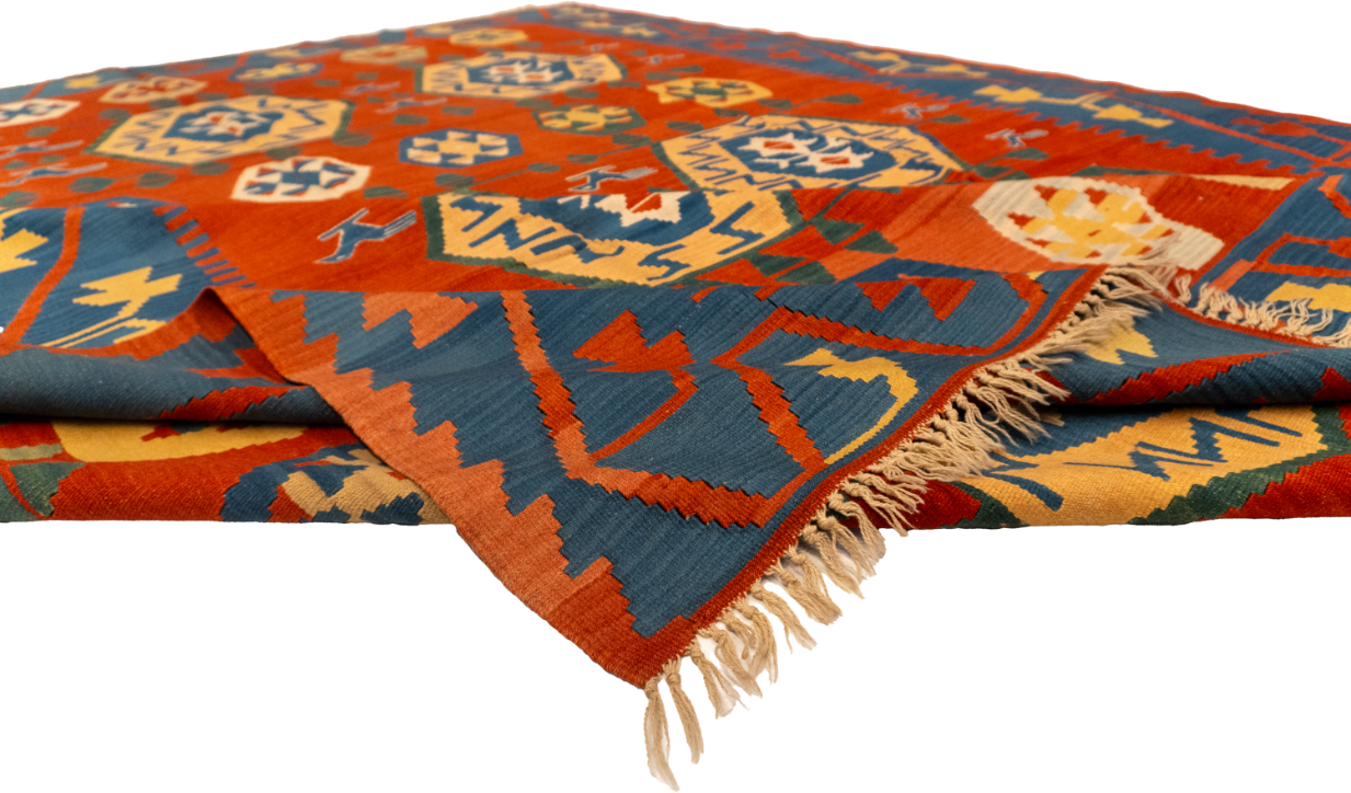 W 8.10 L 11.8 Kinora 100% Wool Hand-Woven All-Over Design - 24368