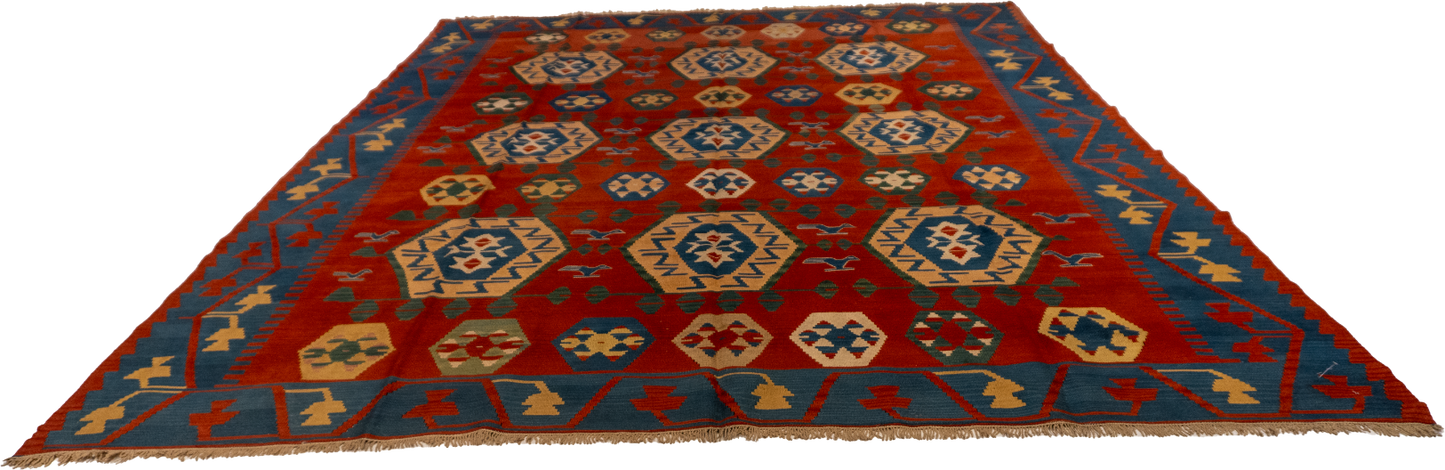 W 8.10 L 11.8 Kinora 100% Wool Hand-Woven All-Over Design - 24368