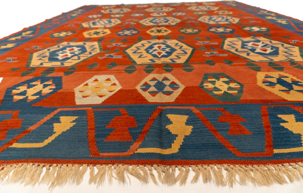 W 8.10 L 11.8 Kinora 100% Wool Hand-Woven All-Over Design - 24368
