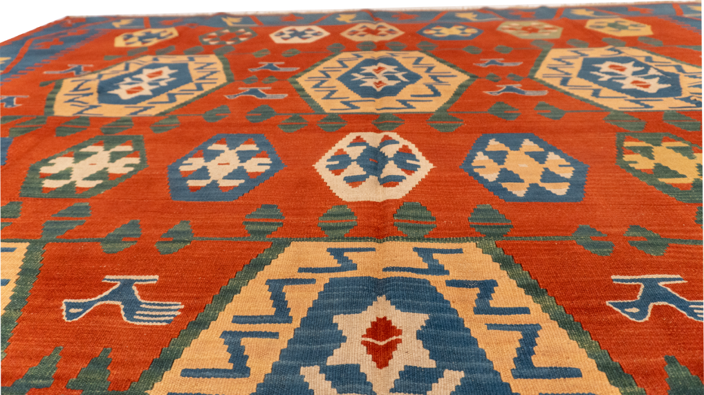W 8.10 L 11.8 Kinora 100% Wool Hand-Woven All-Over Design - 24368