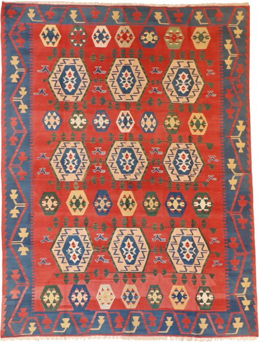 W 8.10 L 11.8 Kinora 100% Wool Hand-Woven All-Over Design - 24368