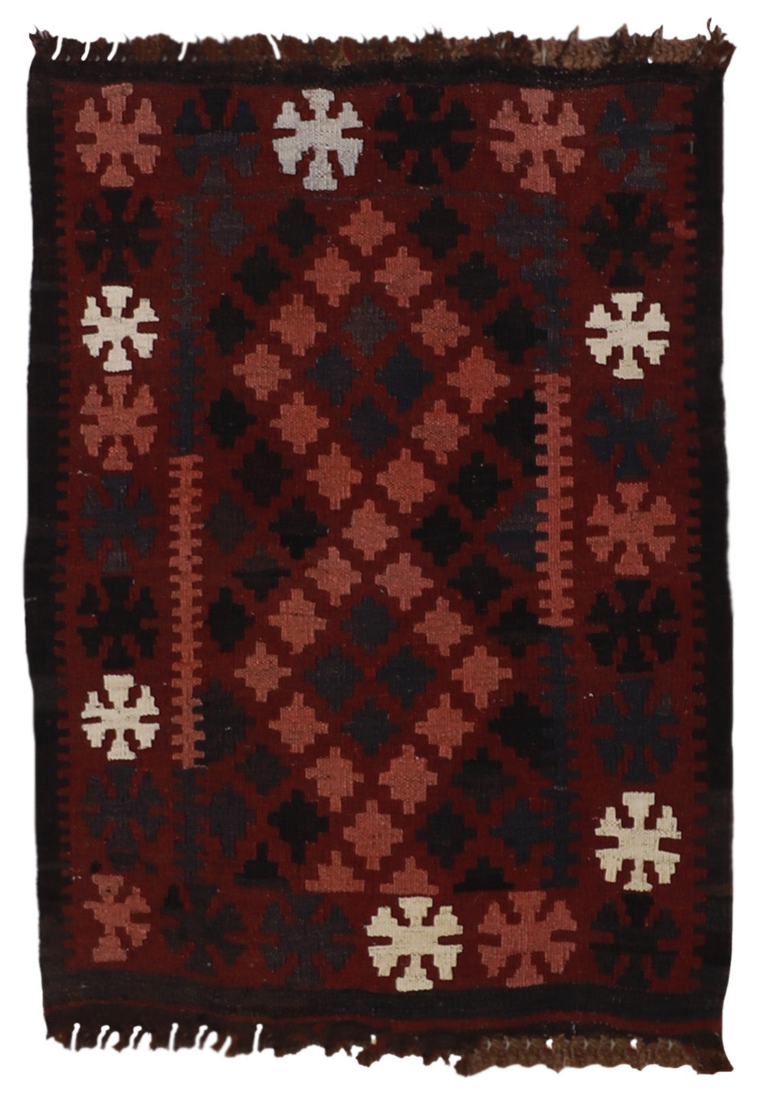 W 2 L 3 Kilim 100% Wool Hand-Woven All-Over Design - 24571