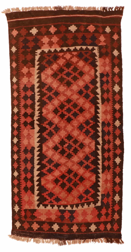 2.11 x 5.11 - Kilim Wool Modern Rectangle - Finest Hand-Knotted Quality Wool — 24578