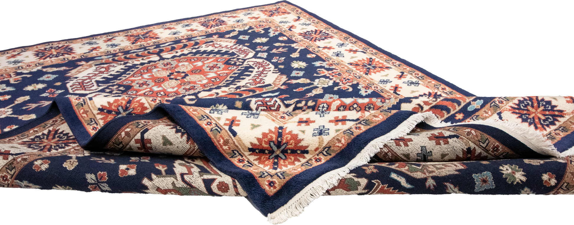 W 6.3 L 8.11 Kazak 100% Wool Hand-Woven Geometric Design - 24752