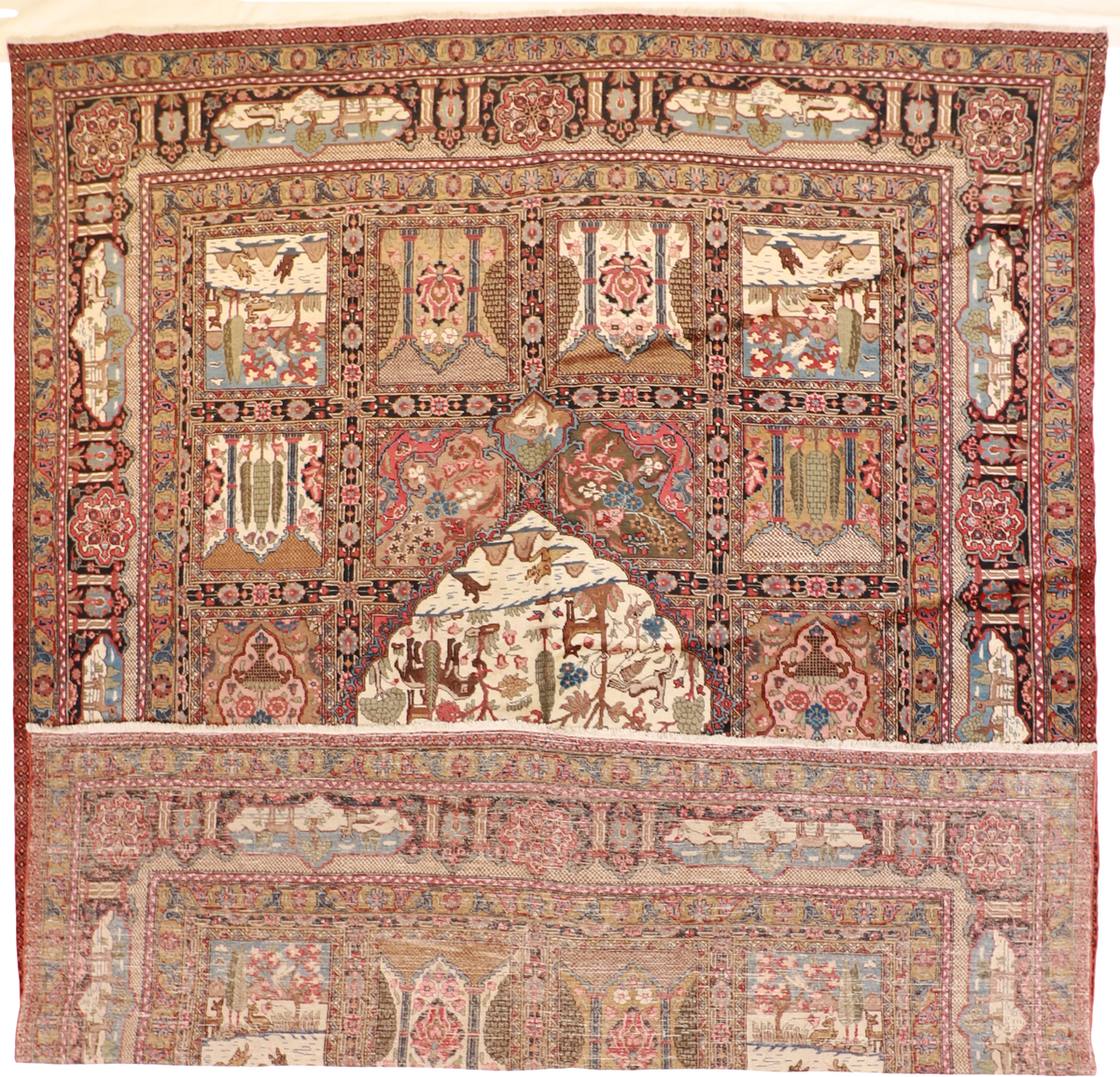 W 11.7 L 15 Tabriz 100% Wool Hand-Woven All-Over Design - 24856