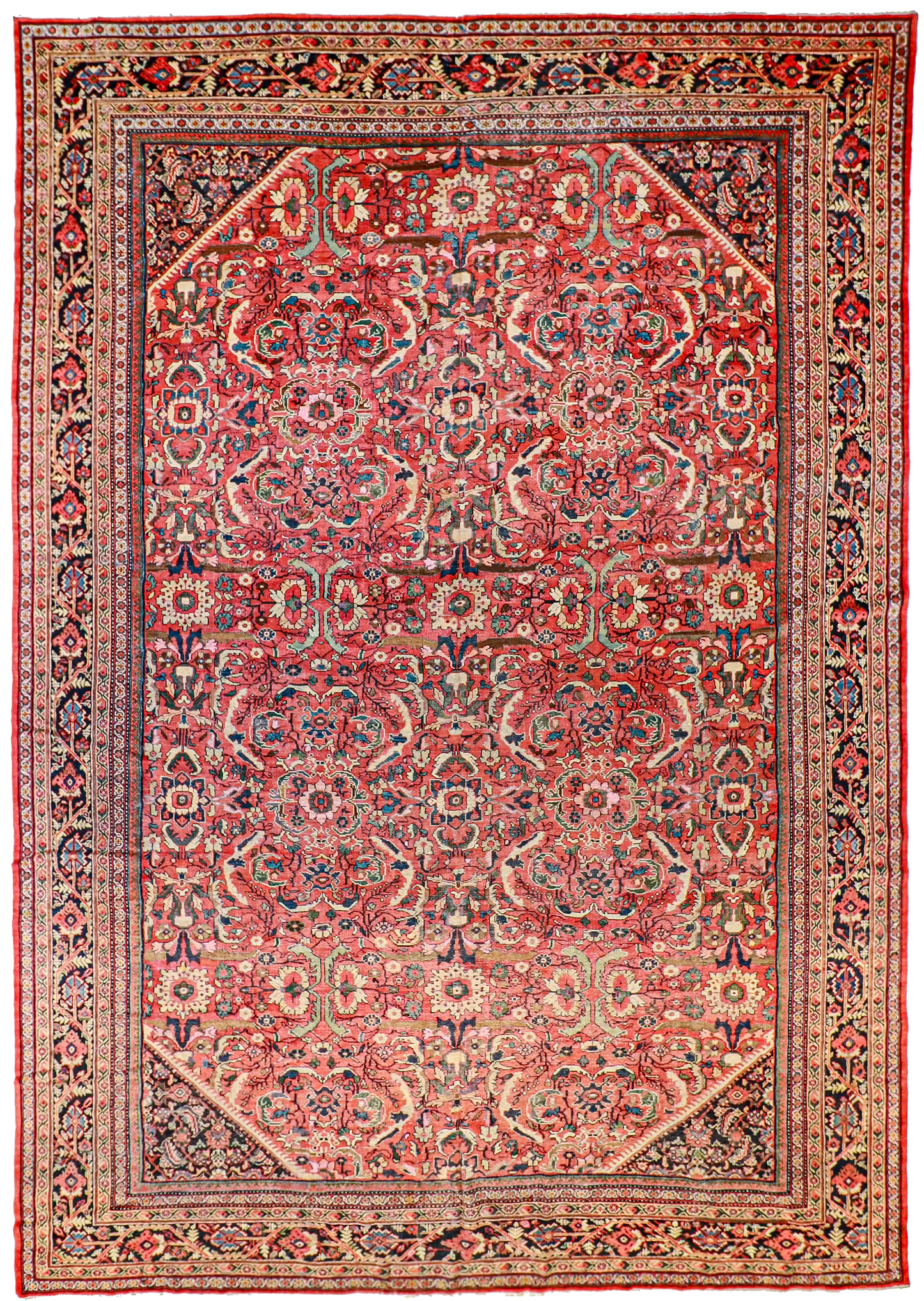 W 11.11 - L 16.11 - Sultan Abad Fine All Over Rectangle - Finest Hand-Knotted Quality Wool - 24857