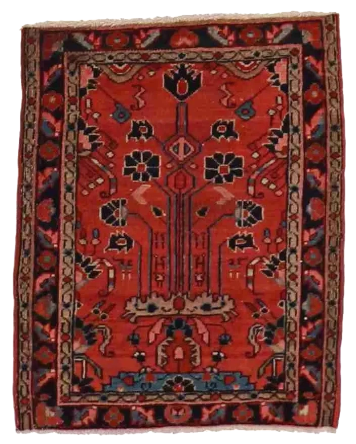 W 1.7-L 2 Sarouk Antique 100% Wool Hand-Woven All-Over Design - 24885