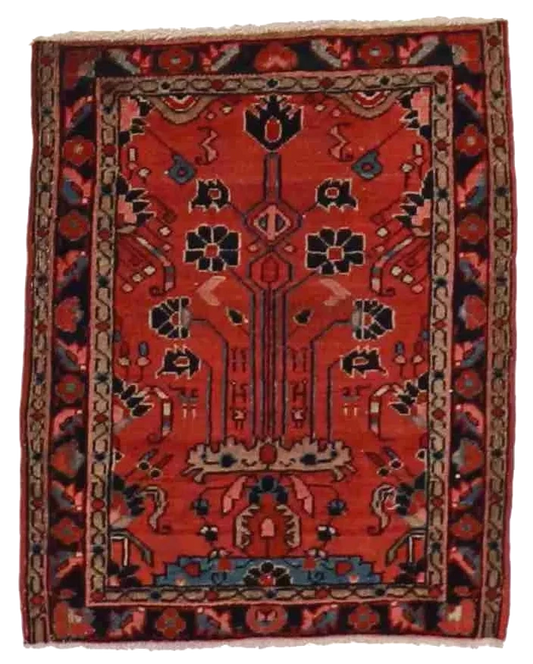 W 1.7-L 2 Sarouk Antique 100% Wool Hand-Woven All-Over Design - 24885