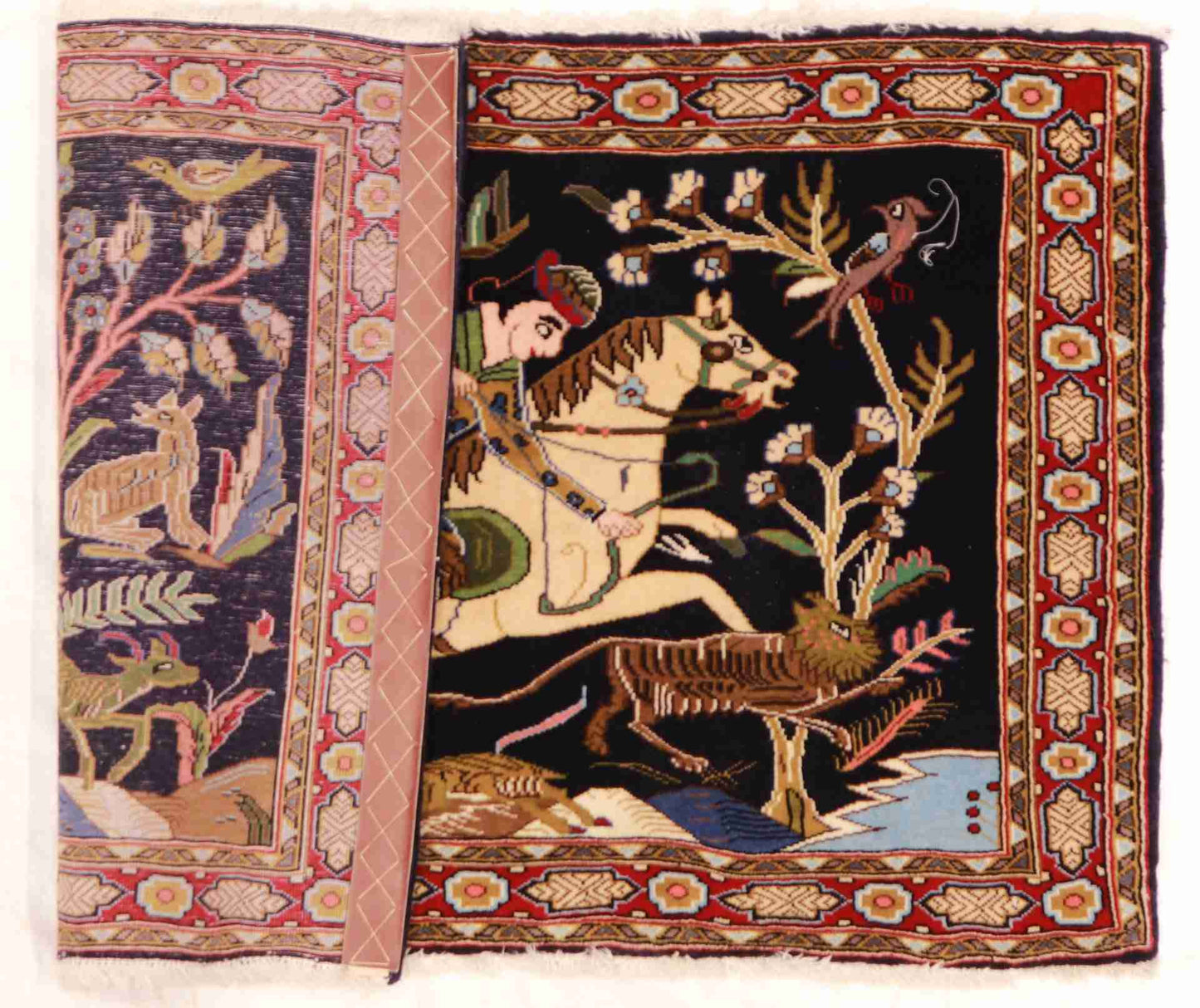 W 3.5 - L 2 - Kashan Fine Wool All Over Rectangle - Finest Hand-Made Quality Wool - 24895